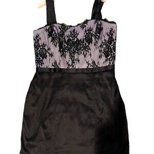 White House Black Market Satin n Lace Dress Size 10